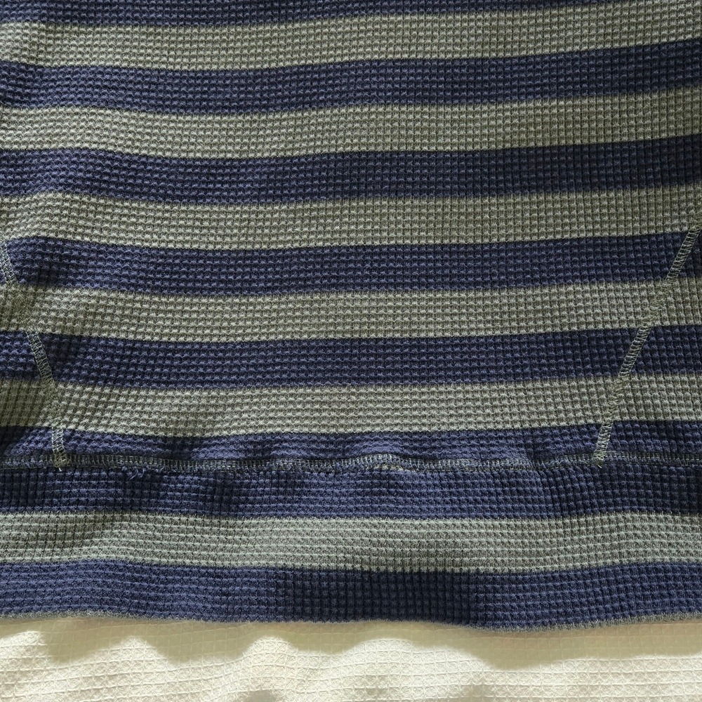NWT Aerie offline Thermal Stripe Long Sleeve V Neck Top M Blue Gray - Picture 3 of 4